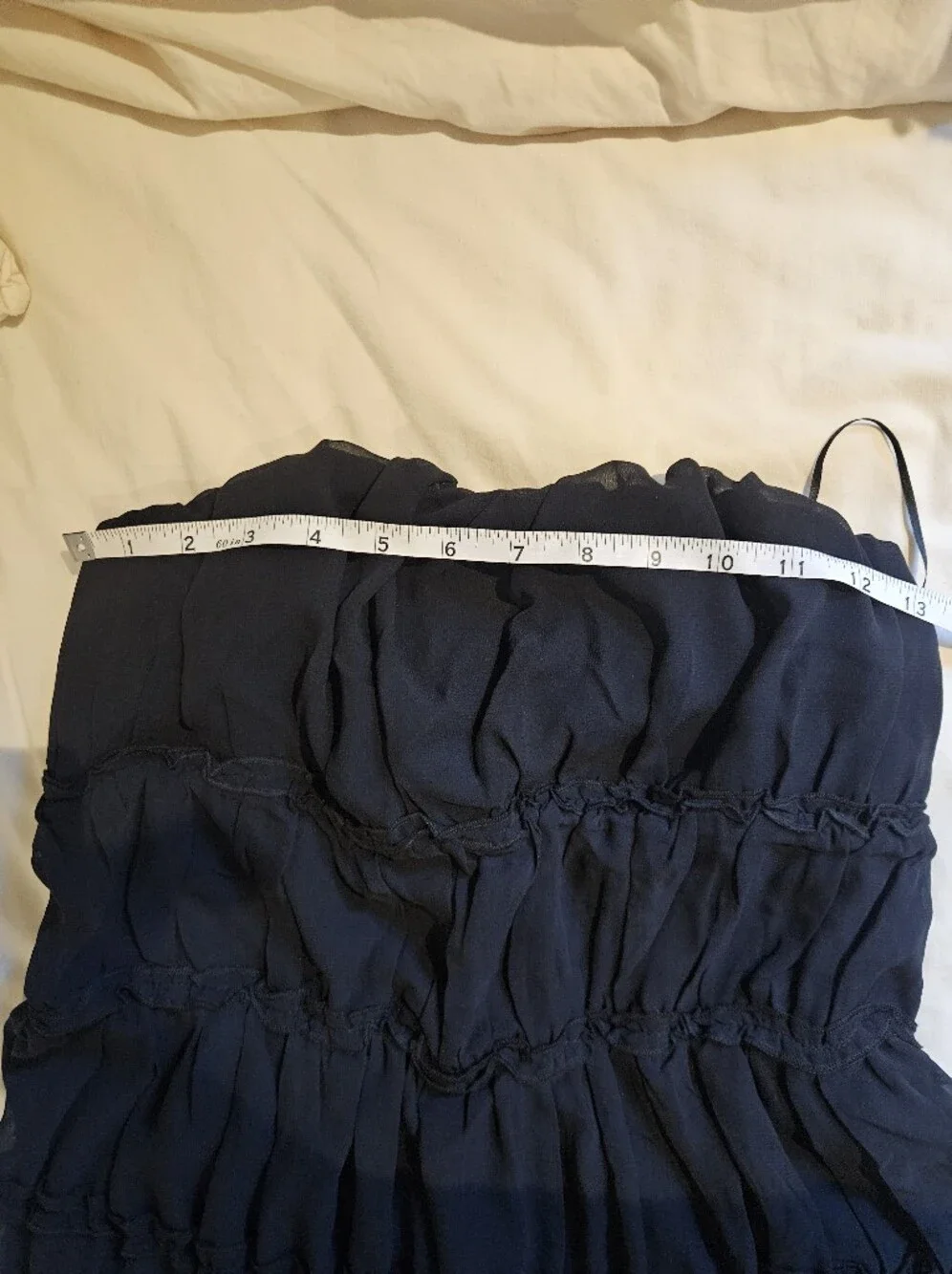 Abercrombie & Fitch Strapless Ruffle Maxi Dress